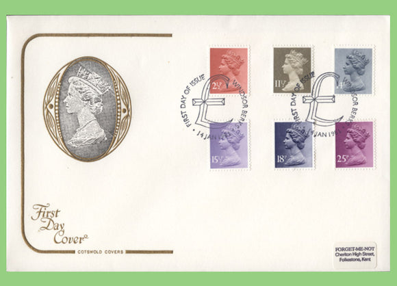 G.B. 1981 six definitives on Cotswold First Day Cover, Windsor