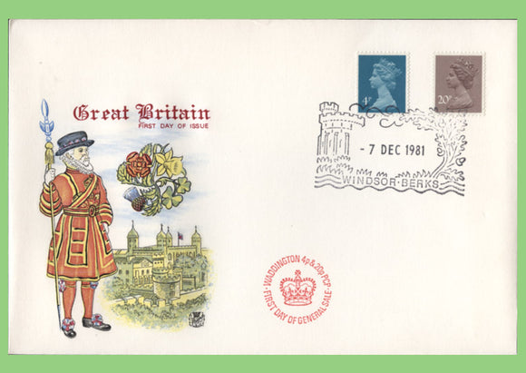 G.B. 1981 4p & 20p PCP Waddington issue Stuart First Day Cover, Windsor