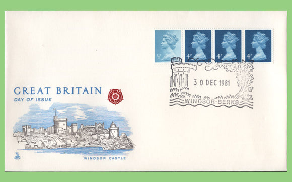 G.B. 1981 12½p Coil on u/a Mercury First Day Cover, Windsor