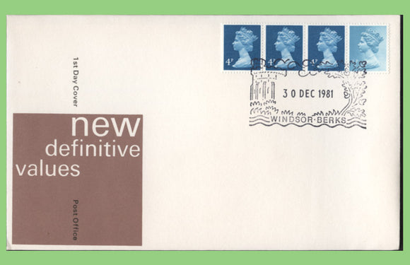 G.B. 1981 12½p Coil on u/a Post office First Day Cover, Windsor