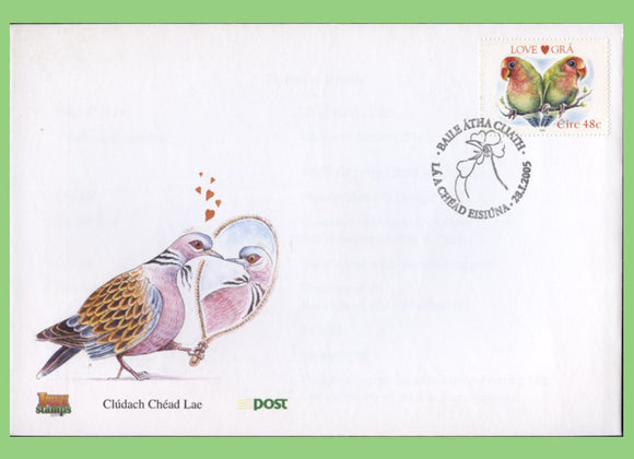 Ireland 2005 48c, Love Birds on First Day Cover
