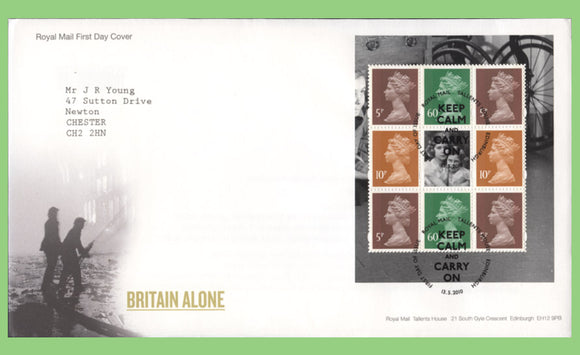 G.B. 2010 Britain Alone booklet pane Royal Mail First Day Cover, Tallents House