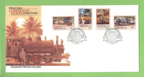 Christmas Island 1990 Island Transport, four values inc $5 on First Day Cover