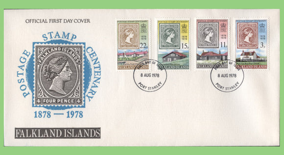 Falkland Islands 1978 Postage Stamp Centenary set on First Day Cover