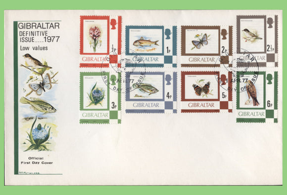 Gibraltar 1977 Butterflies definitives on three First Day Covers