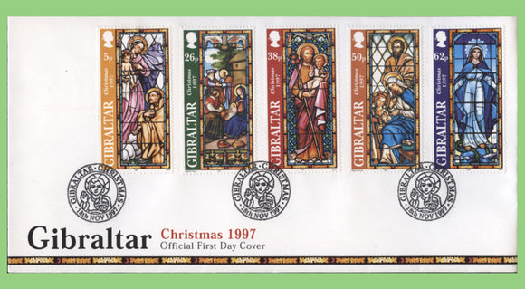 Gibraltar 1997 Christmas set on First Day Cover