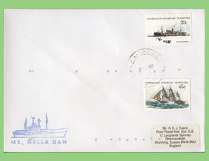 Australian Antarctic 1983 Ship stamps cover to London, ANARE MacQuarie. 'M/S Nela Dan' cachet