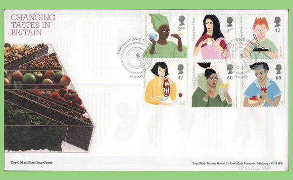 G.B. 2005 Changing Tastes set on u/a Royal Mail First Day Cover, Cookstown