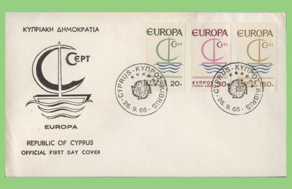 Cyprus 1966 CEPT Europa on Official First Day Cover