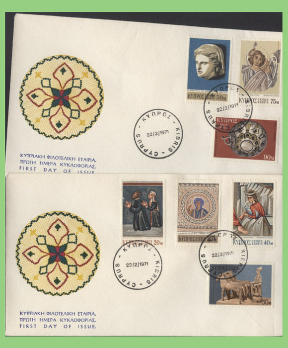 Cyprus 1971 Definitive set on four First Day Covers