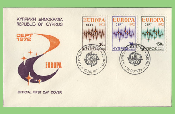 Cyprus 1972 Europa set on Official First Day Cover