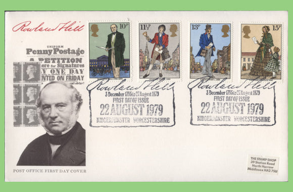 G.B. 1979 Rowland Hill set on Post Office First Day Cover, Kidderminster