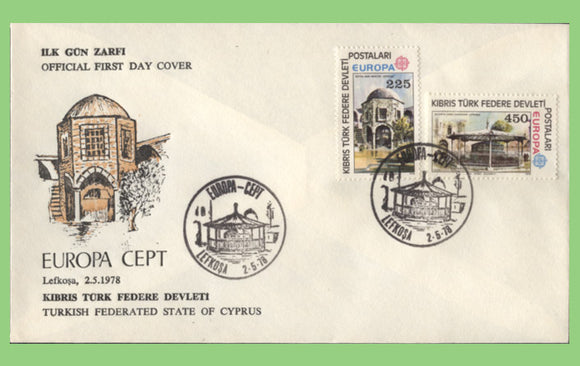 Cyprus (Turkish) 1978 Europa set on First Day Cover