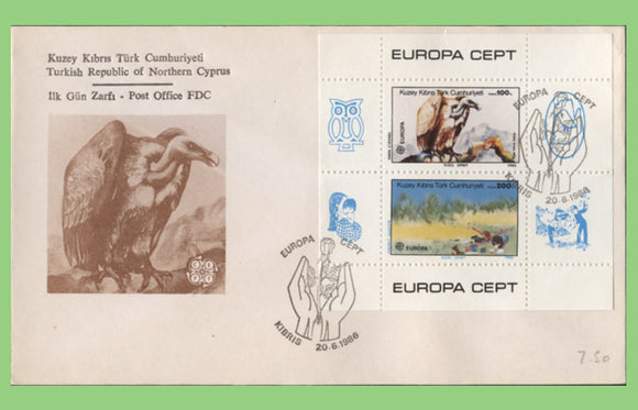 Cyprus (Turkish) 1986 Europa miniature sheet on First Day Cover