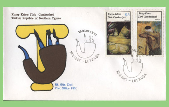 Cyprus (Turkish) 1987 Art Series, Painting set on First Day Cover