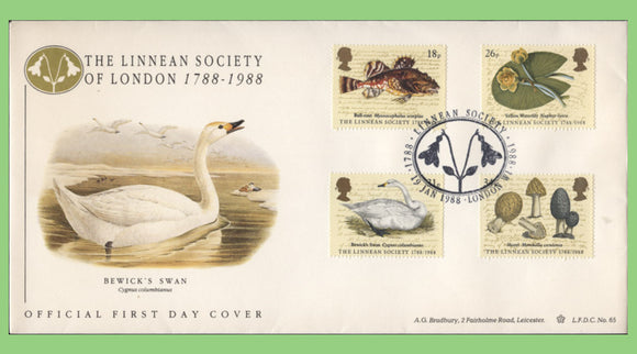 G.B. 1988 The Linnean Society set on Bradbury First Day Cover, London W1