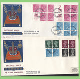 G.B. 1971 set of ten Booklet panes on four Philart First Day Covers, Windsor