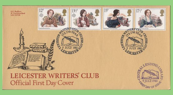 G.B. 1980 Famous Authors set on Bradbury First Day Cover, Leicester