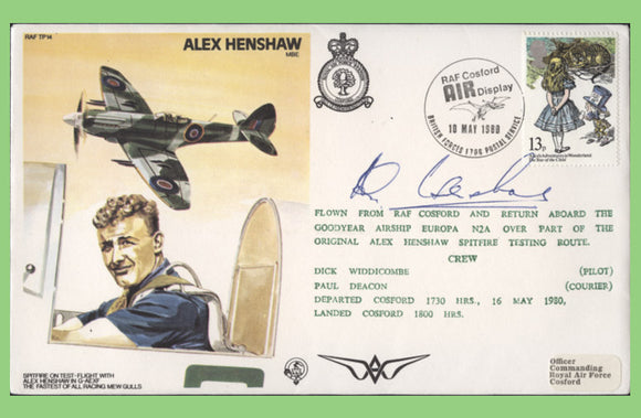 G.B. 1980 RAF Test Pilot series, Flown & Certified, RAF TP 14, RAF Cosford Aior Display, Signed Alex Henshaw