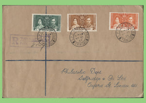 Trinidad & Tobago 1937 KGVI Coronation set on First Day Cover