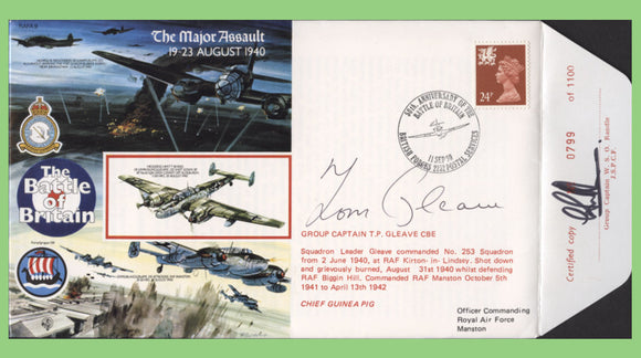 G.B. 1990 RAF Battle of Britain, 'The Major Assault' flown & signed cover, RAFA9