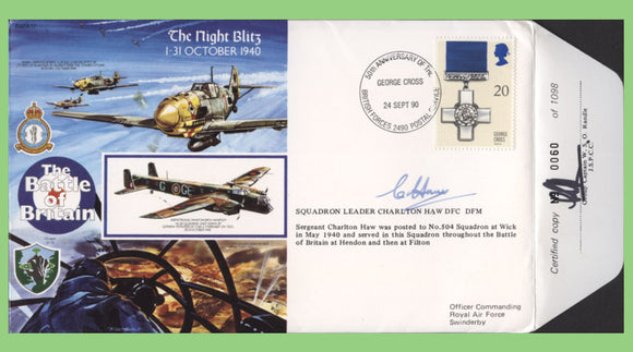 G.B. 1990 RAF Battle of Britain, 'The Night Blitz' flown & signed cover, RAFA17
