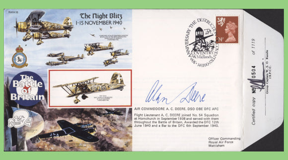 G.B. 1990 RAF Battle of Britain, 'The Night Blitz' flown & signed cover, RAFA18