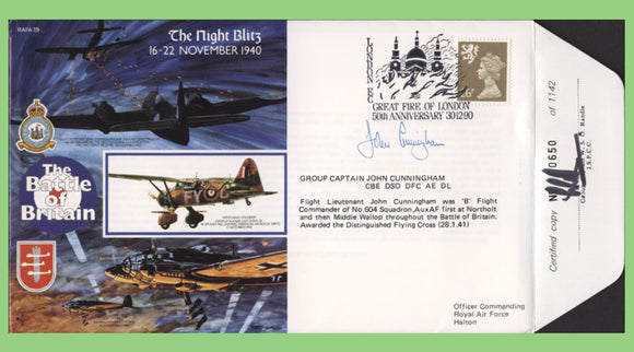 G.B. 1990 RAF Battle of Britain, 'The Night Blitz' flown & signed cover, RAFA19