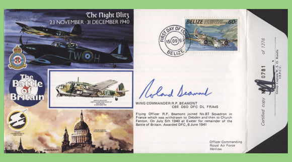 Belize 1990 RAF 60c Bomber Aircraft Flown, Signed & Certified First Day Cover