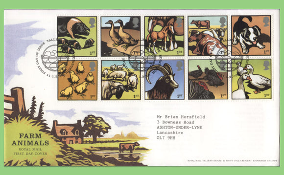 G.B. 2005 Farm Animals set on Royal Mail First Day Cover, Tallents House