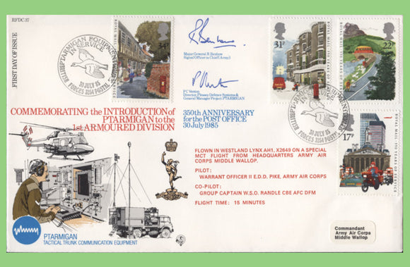 G.B. 1985 Post Offices set on RAF Flown & Signed First Day Cover