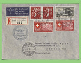 Switzerland 1939 Exhibition registered flight cover with cachet