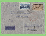 Switzerland 1938 30r and 2f on Airmail cover to Uruguay, red flight cachet