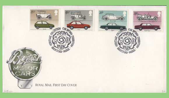 G.B. 1982 British Motor Cars set on u/a Royal Mail First Day Cover, Brentford