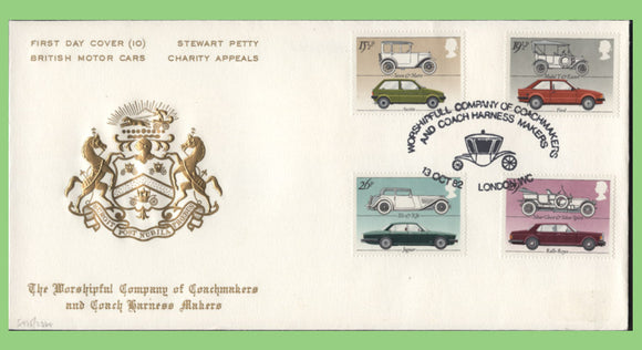 G.B. 1982 British Motor Cars set on official S. Petty First Day Cover, London WC