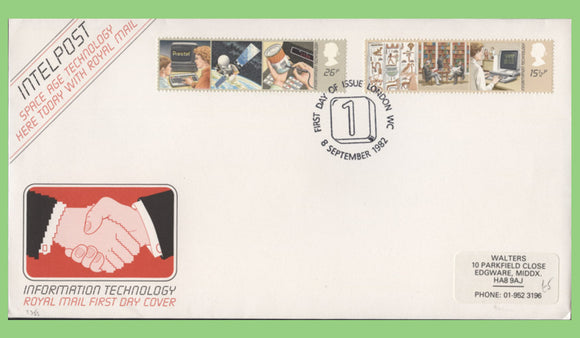 G.B. 1982 Information Technology set on Royal Mail First Day Cover, London WC