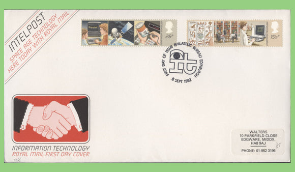 G.B. 1982 Information Technology set on Royal Mail First Day Cover, Bureau