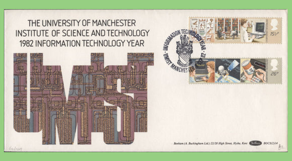 G.B. 1982 Information Technology set on Benham First Day Cover, UMIST Manchester