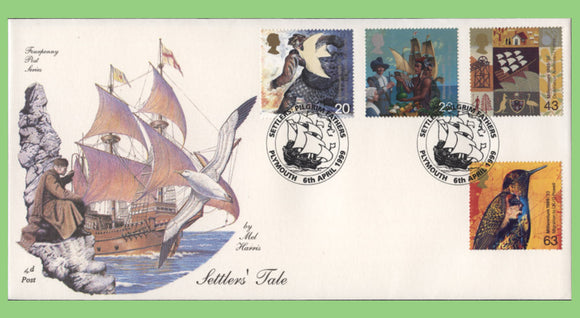 G.B. 1999 Settlers Tale set on 4d Post First Day Cover, Plymouth