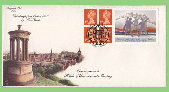G.B. 1997 Commonwealth HOG Meeting booklet on 4d Post First Day Cover, Edinburgh