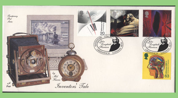 G.B. 1999 Inventors Tale set on 4d Post First Day Cover, Greenwich London