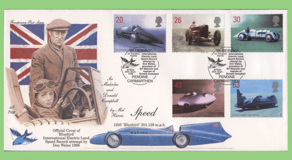 G.B. 1998 Speed set on 4d Post official First Day Cover, Pendine Carmarthen