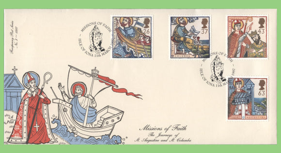 G.B. 1997 Missions of Faith set on 4d Post First Day Cover, Isle of Iona