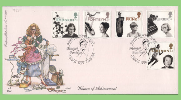 G.B. 1996 Women of Achievement set on 4d Post First Day Cover, London EC1V