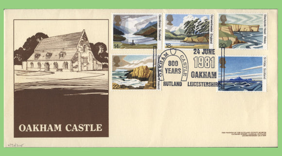 G.B. 1981 National Trust set on official Oakham Castle First Day Cover, Leicestershire