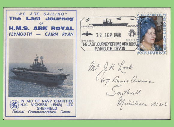 G.B. 1980 The Last Journey of HMS Ark Royal, Royal Navy Cover