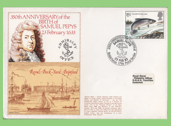 G.B. 1983 350th Anniversary of the Birth of Samuel Pepys, Royal Navy Cover