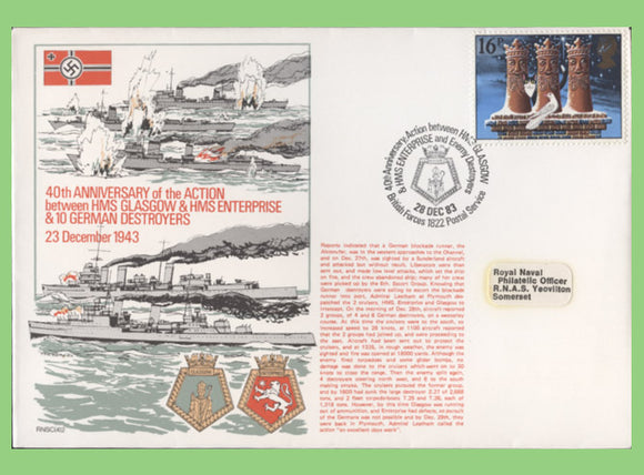G.B. 1984 40th Anniversary of Action between HMS Glasgow &-, Royal Navy Cover