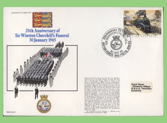G.B. 1985 20th Anniversary of Churchill's Funeral, Royal Navy Cover