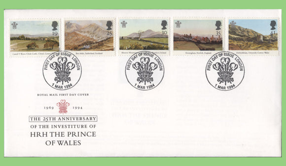 G.B. 1994 P.O.W. Investiture Anniversary set Royal Mail First Day Cover, London